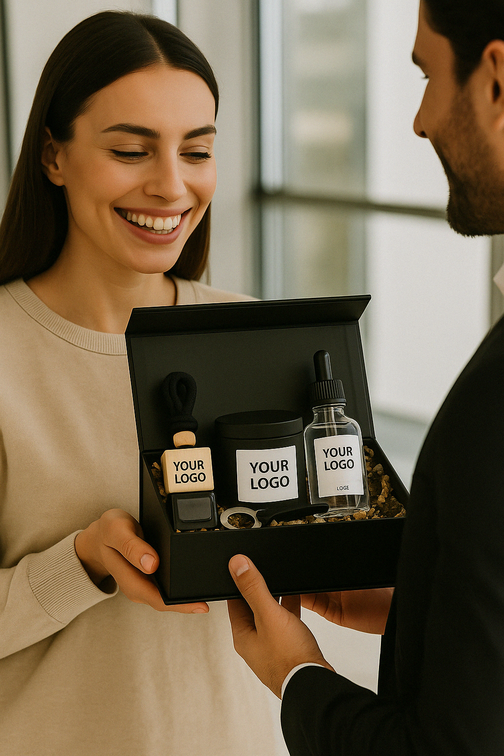 Custom Branded Car Fragrance Gift Set - Car Diffuser 10 ml + Refill 30 ml - fully customizable