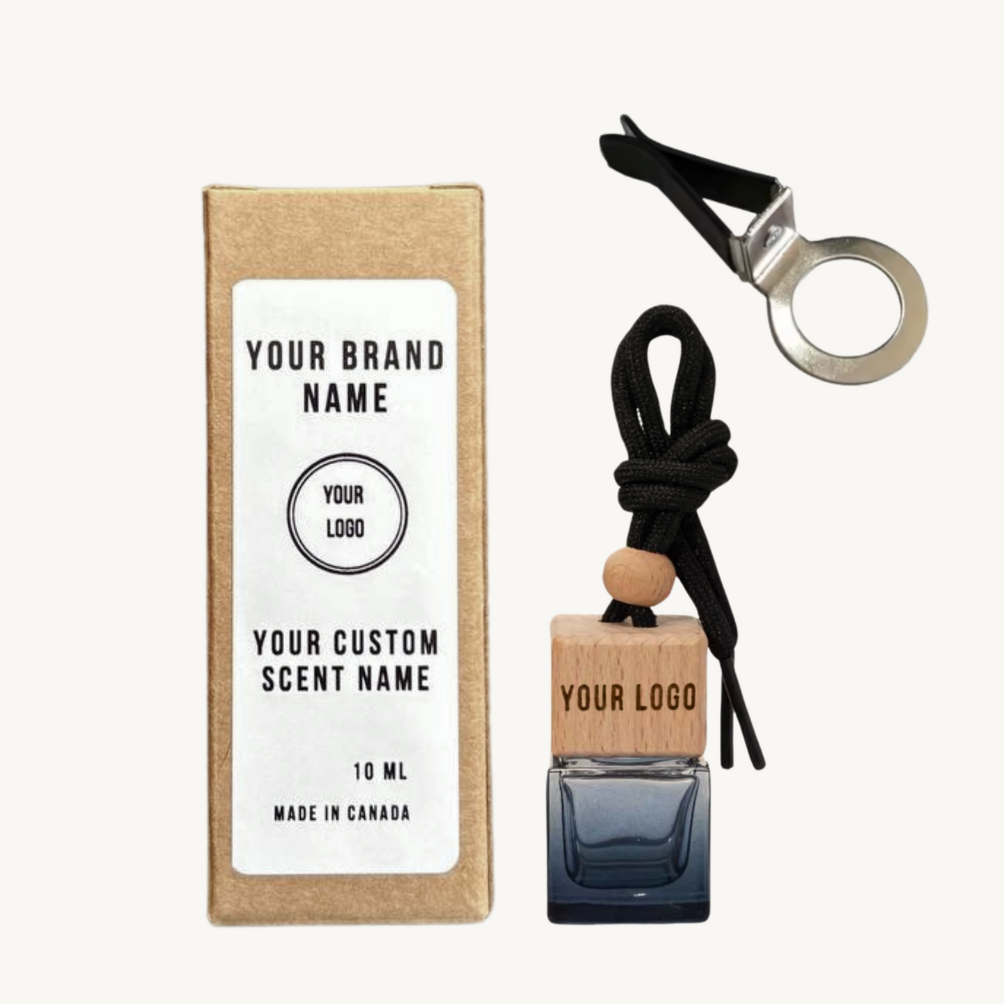 10 ml Glass Car Diffuser | Car Air Freshener (Unlabeled or Custom Engraving + Custom Box Label ))