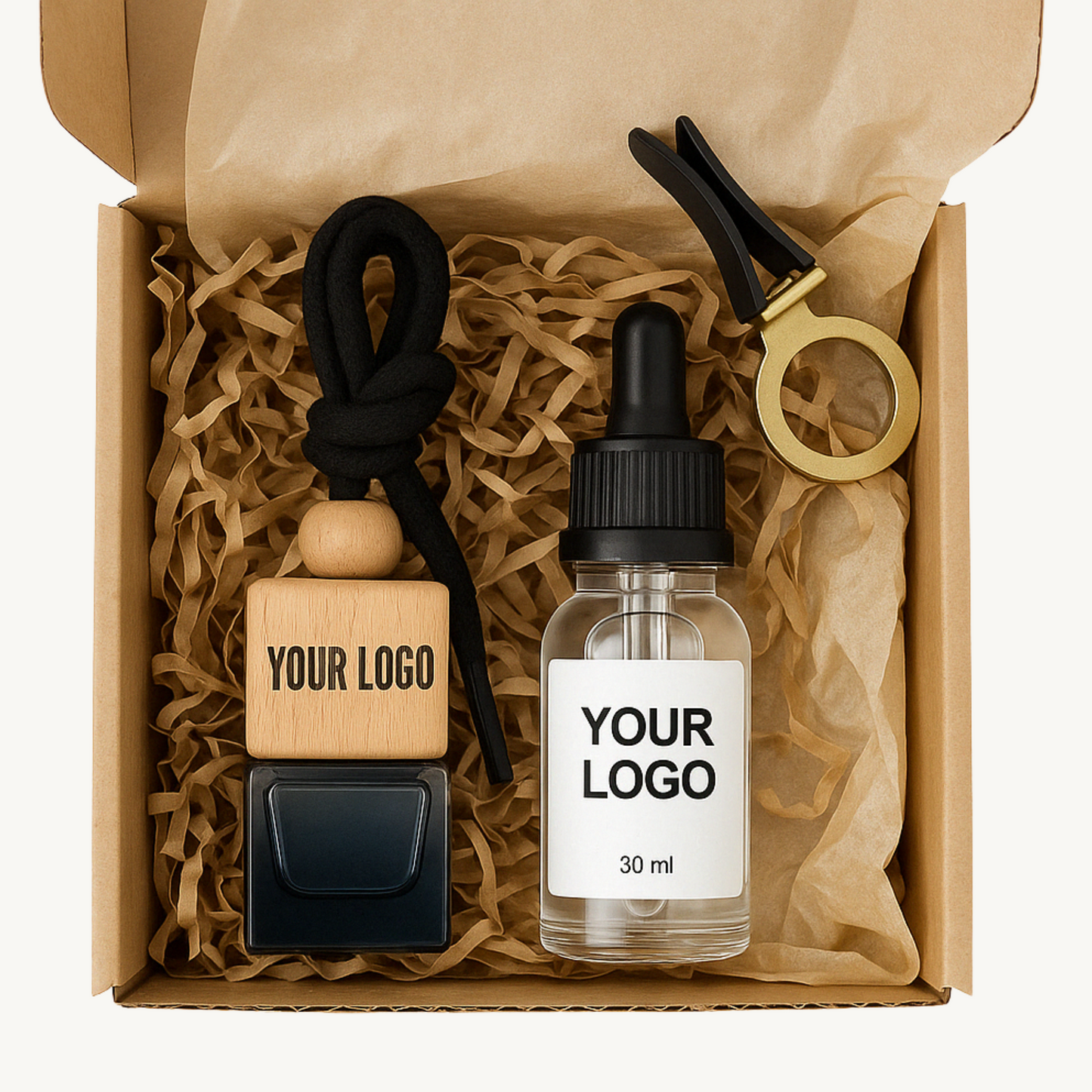 Custom Branded Car Fragrance Gift Set - Car Diffuser 10 ml + Refill 30 ml - fully customizable