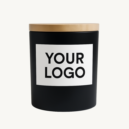 10 oz Matte Black Jar Coconut Candle (Unlabeled or Custom Label + Engraving)