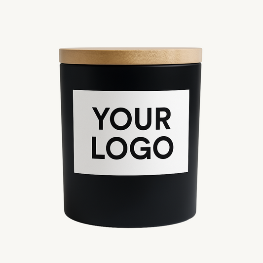 10 oz Matte Black Jar Coconut Candle (Unlabeled or Custom Label + Engraving)