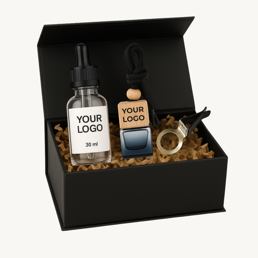 Custom Branded Car Fragrance Gift Set - Car Diffuser 10 ml + Refill 30 ml - fully customizable